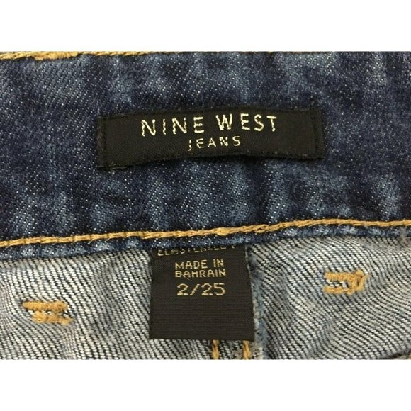 Nine West Womens Jeans Size 2/25 Stretch Cotton Flap Pockets Dark Wash 27.5x31 - Picture 4 of 10